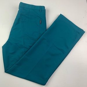 GALVIN GREEN Nash Mens Flat Front Grip Waist Golf Pants Size 34 Petrol Green